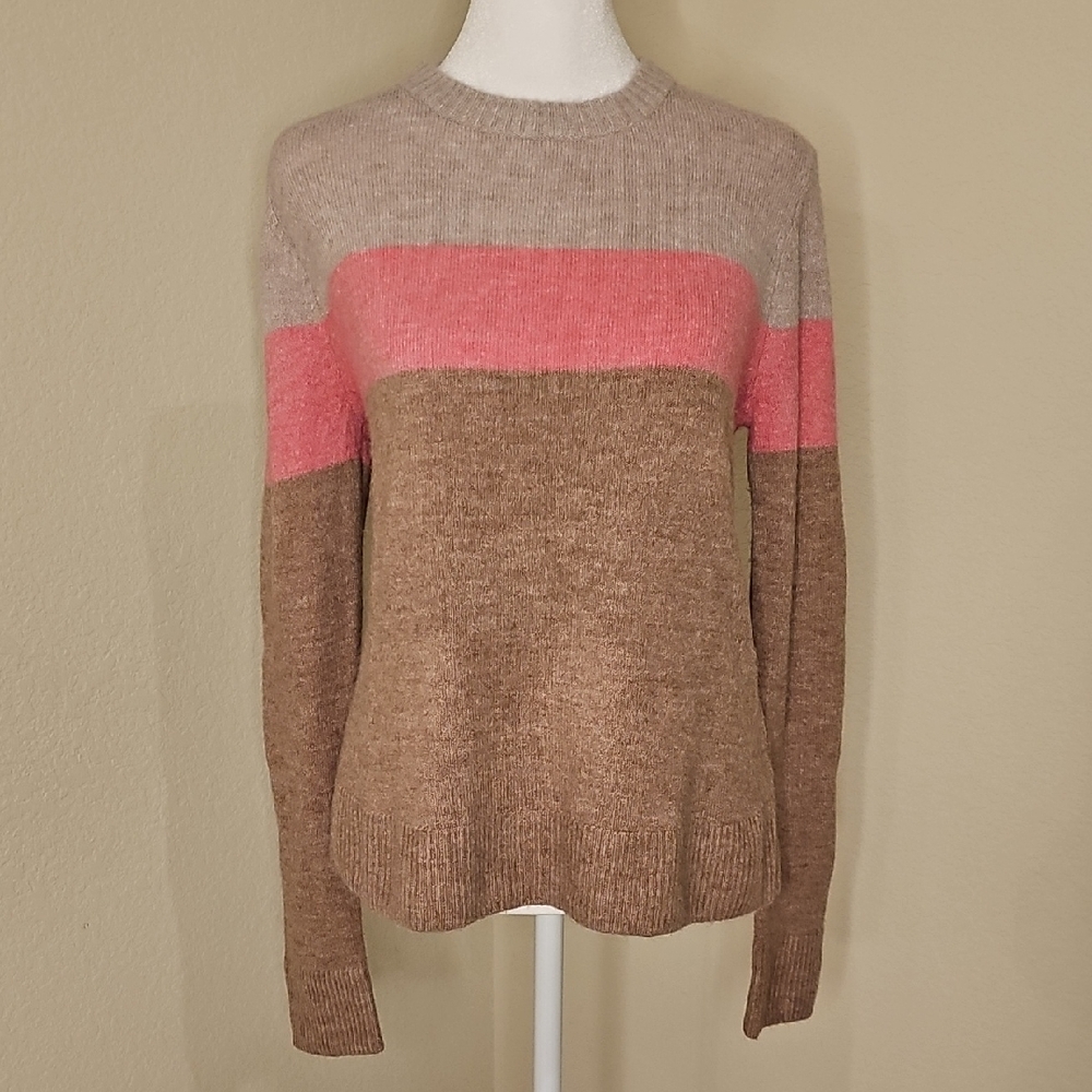 Colorblock Pink and Brown Women's Sweater